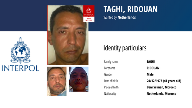 Ficha policial de Ridouan Taghi